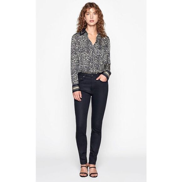 Equipment Women's Leopard Animal Print Bradner Shirt in Natural Multi Size - XS - Picture 1 of 13